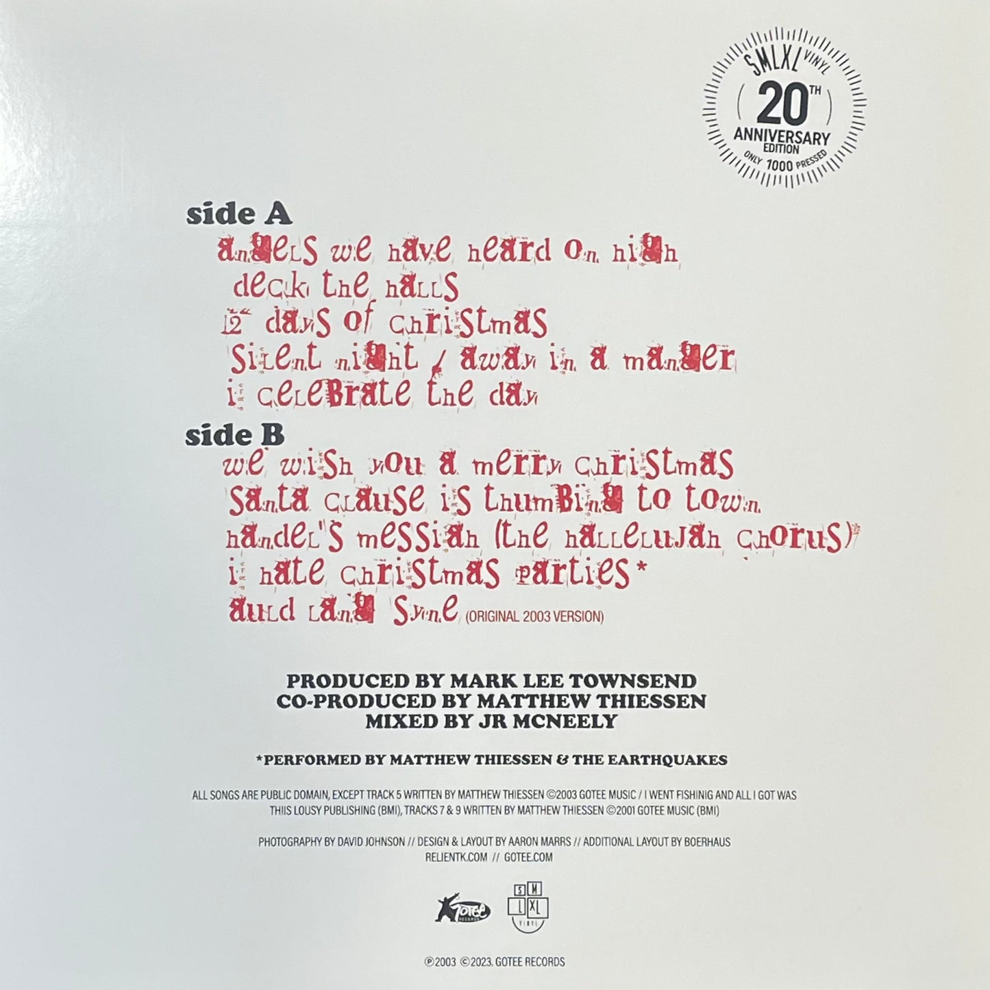 Relient K - Deck the Halls, Bruise Your Hand (20th Anniversary Limited Edition)